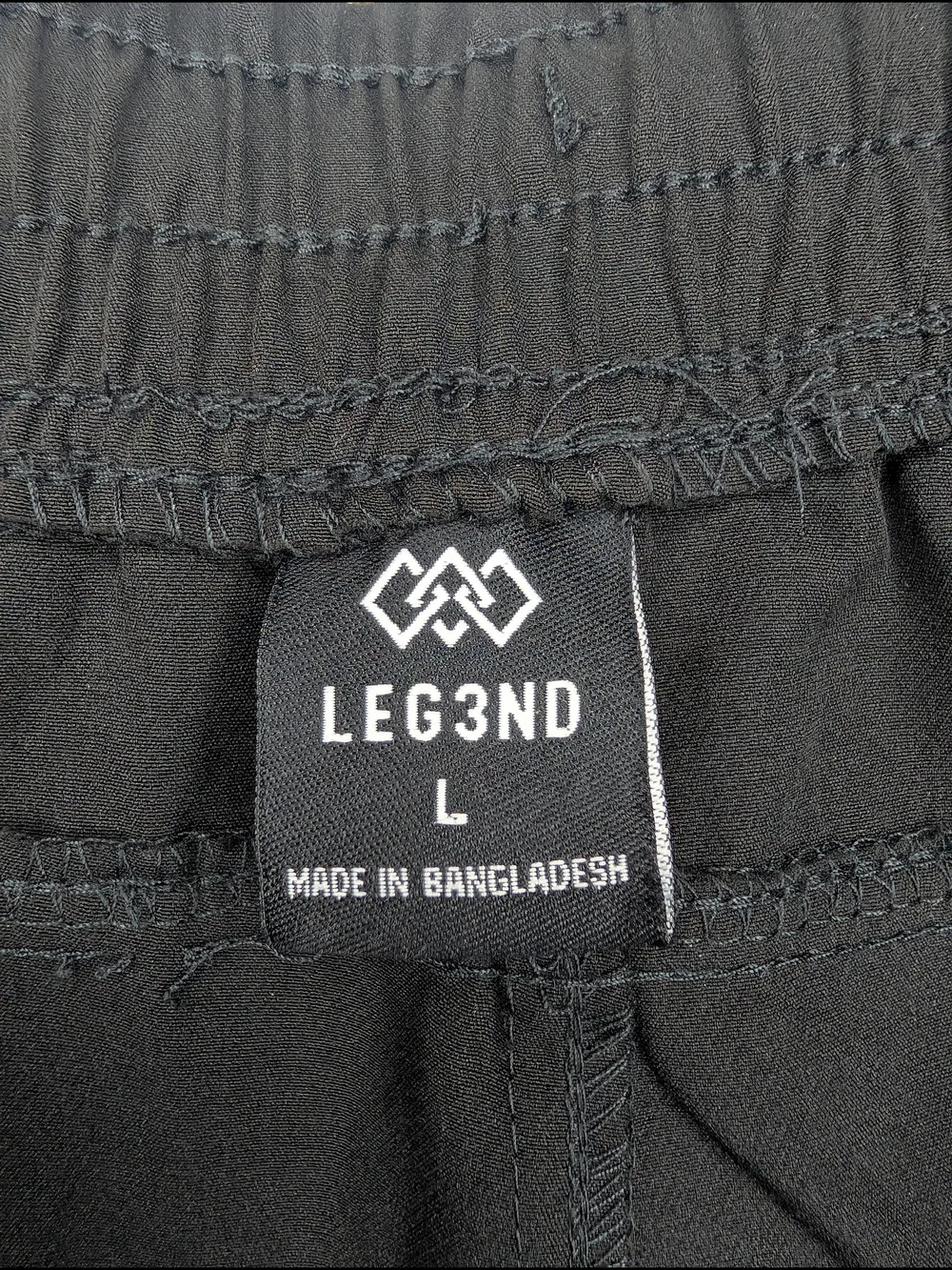 LEG3ND Men's Black Comfort Fit Drawstring Jogger Pants, Large - Picture 13 of 16